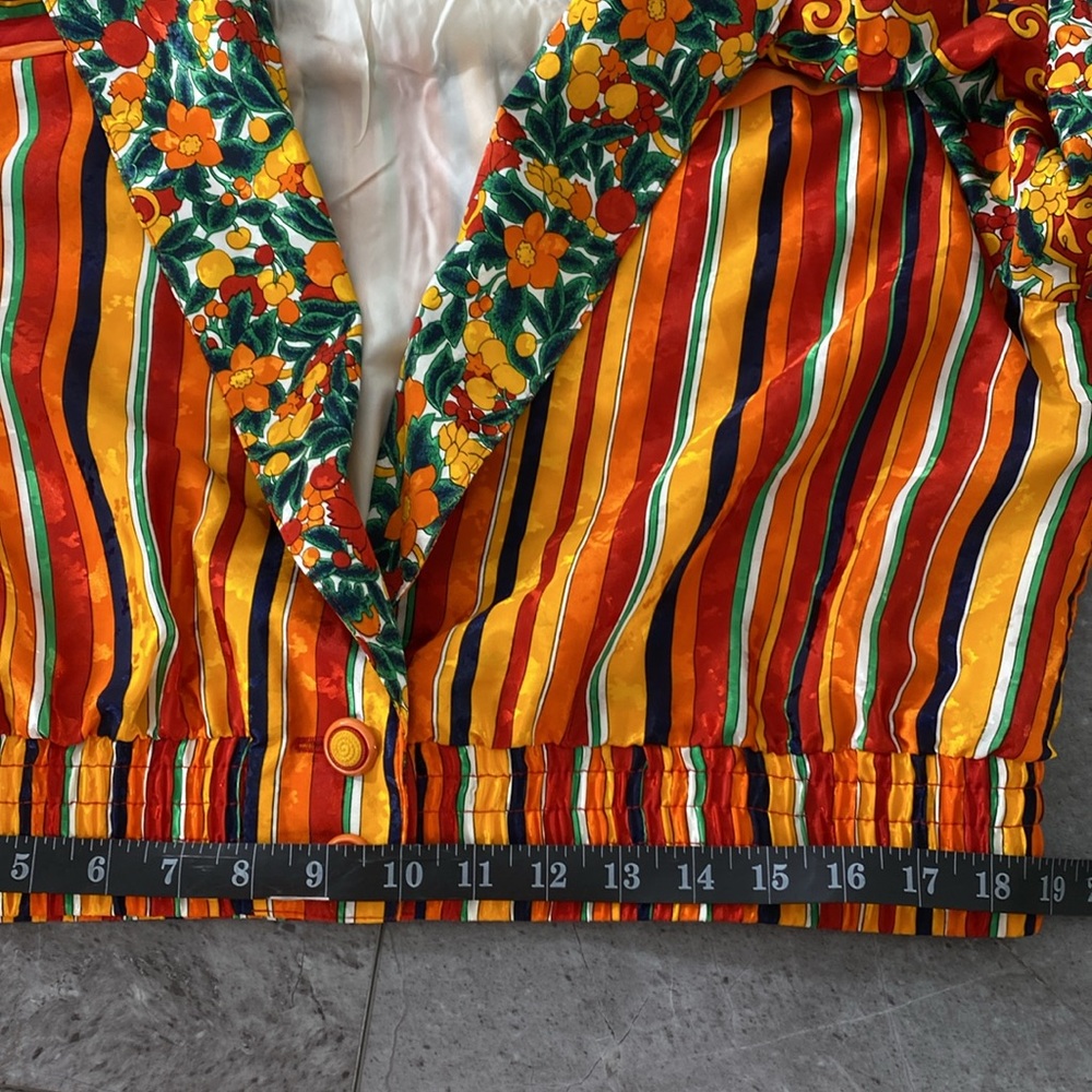 Vintage Howard Wolf Colorful Floral Striped Jacket Maximalist Funky Bold Size 10 - Picture 14 of 16